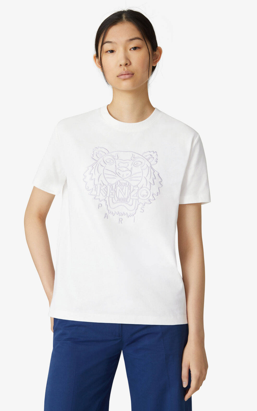 Kenzo Loose Tiger Camisetas Mujer Blancas | 9418506-HW